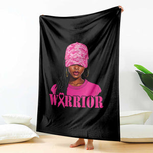 African American Warrior Breast Cancer Throw Blanket Pink Ribbon TS11 Print Your Wear
