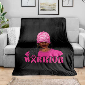 African American Warrior Breast Cancer Throw Blanket Pink Ribbon TS11 Print Your Wear