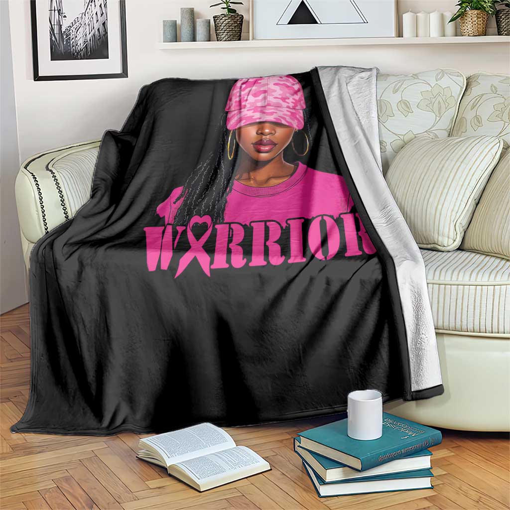 African American Warrior Breast Cancer Throw Blanket Pink Ribbon TS11 Print Your Wear