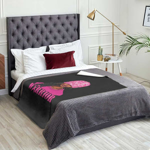 African American Warrior Breast Cancer Throw Blanket Pink Ribbon TS11 Print Your Wear