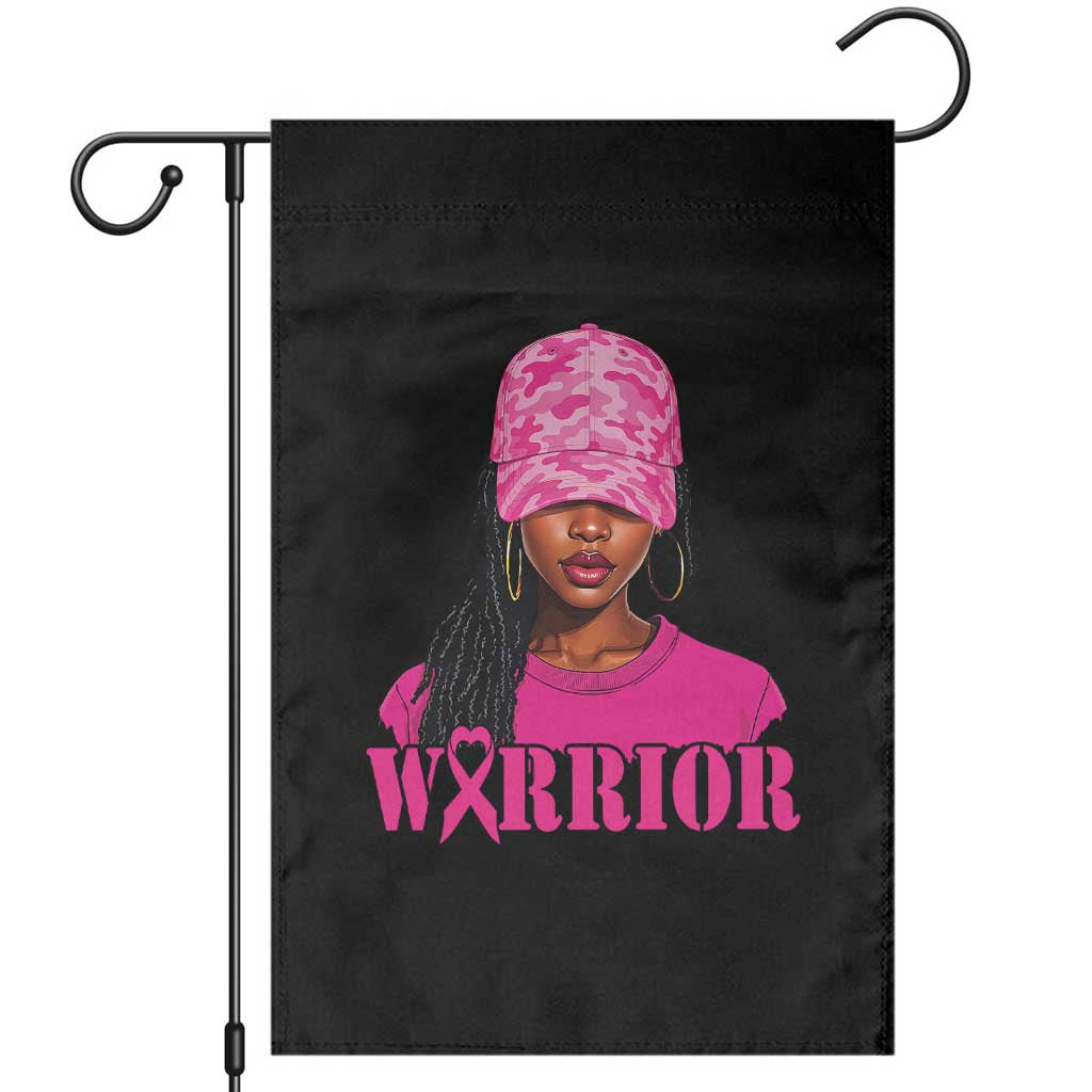 African American Warrior Breast Cancer Garden Flag Pink Ribbon TS11 Black Print Your Wear