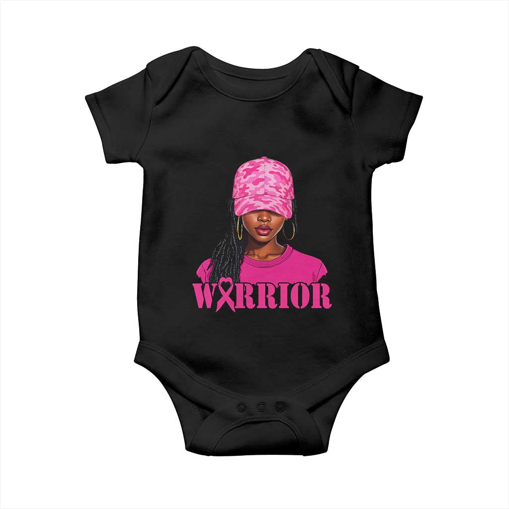 African American Warrior Breast Cancer Baby Onesie Pink Ribbon TS11 Black Print Your Wear