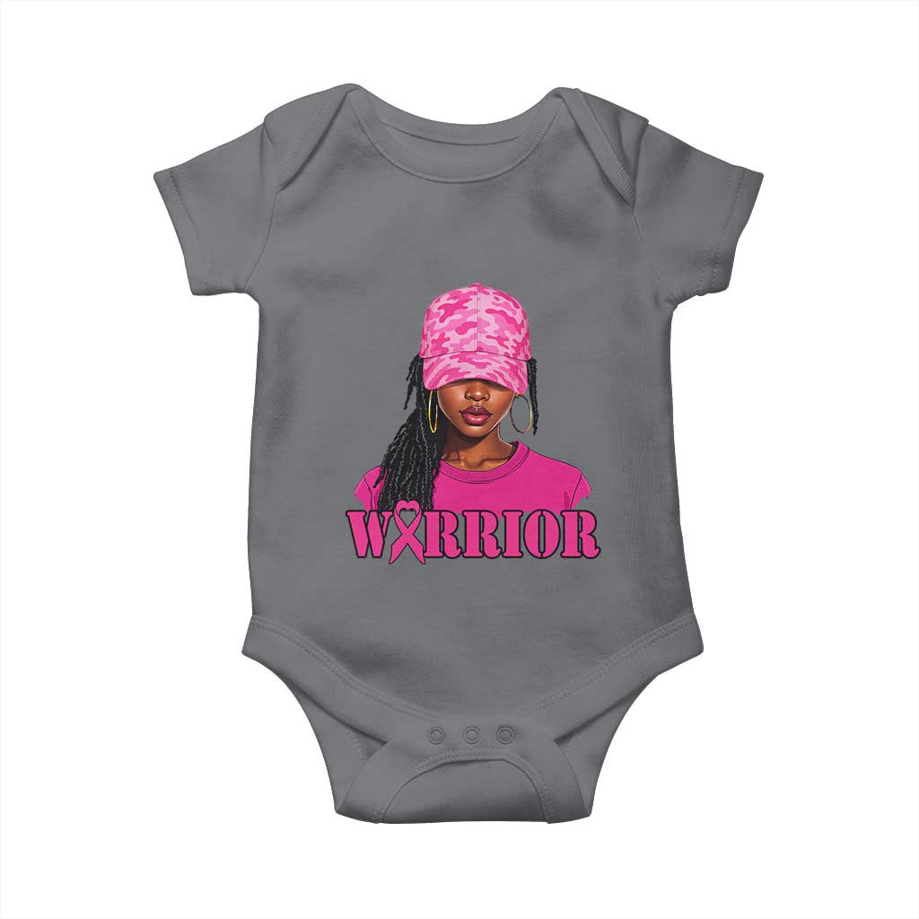 African American Warrior Breast Cancer Baby Onesie Pink Ribbon TS11 Charcoal Print Your Wear