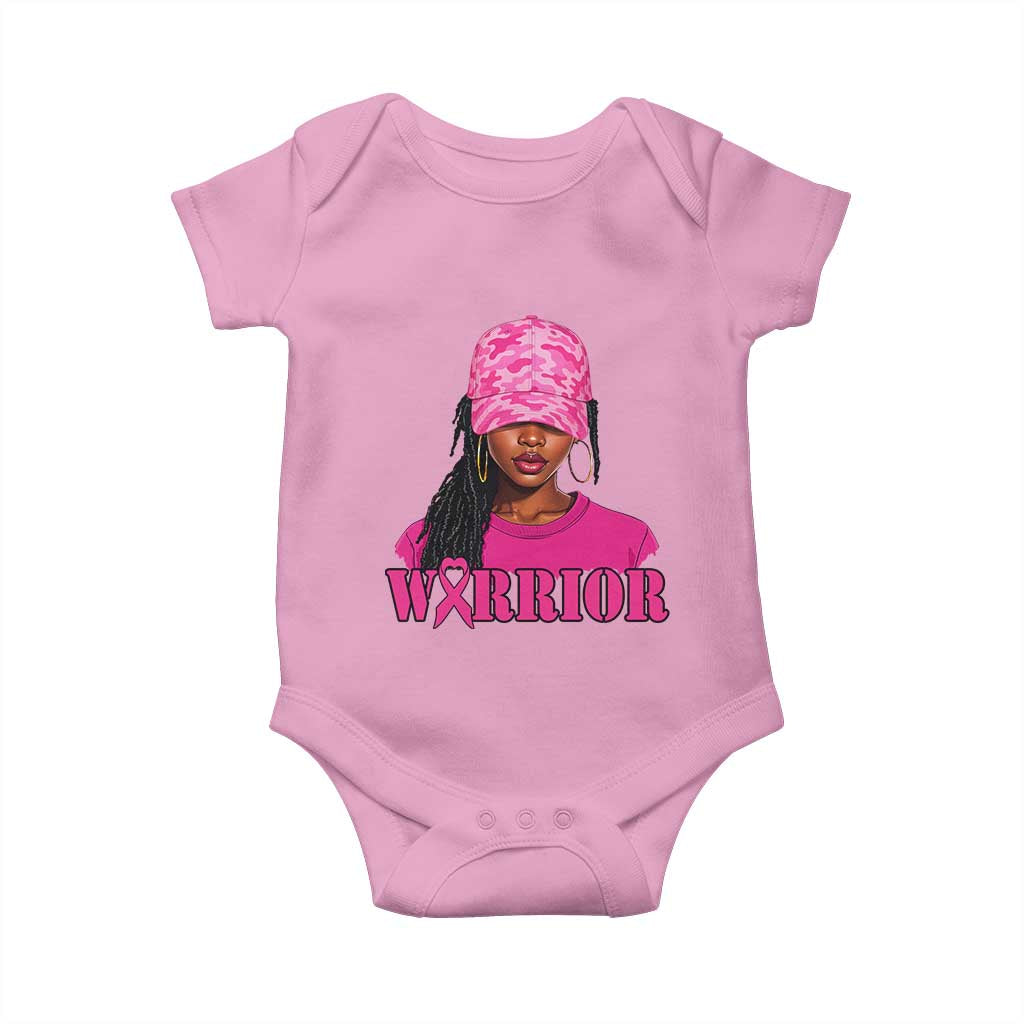 African American Warrior Breast Cancer Baby Onesie Pink Ribbon TS11 Light Pink Print Your Wear