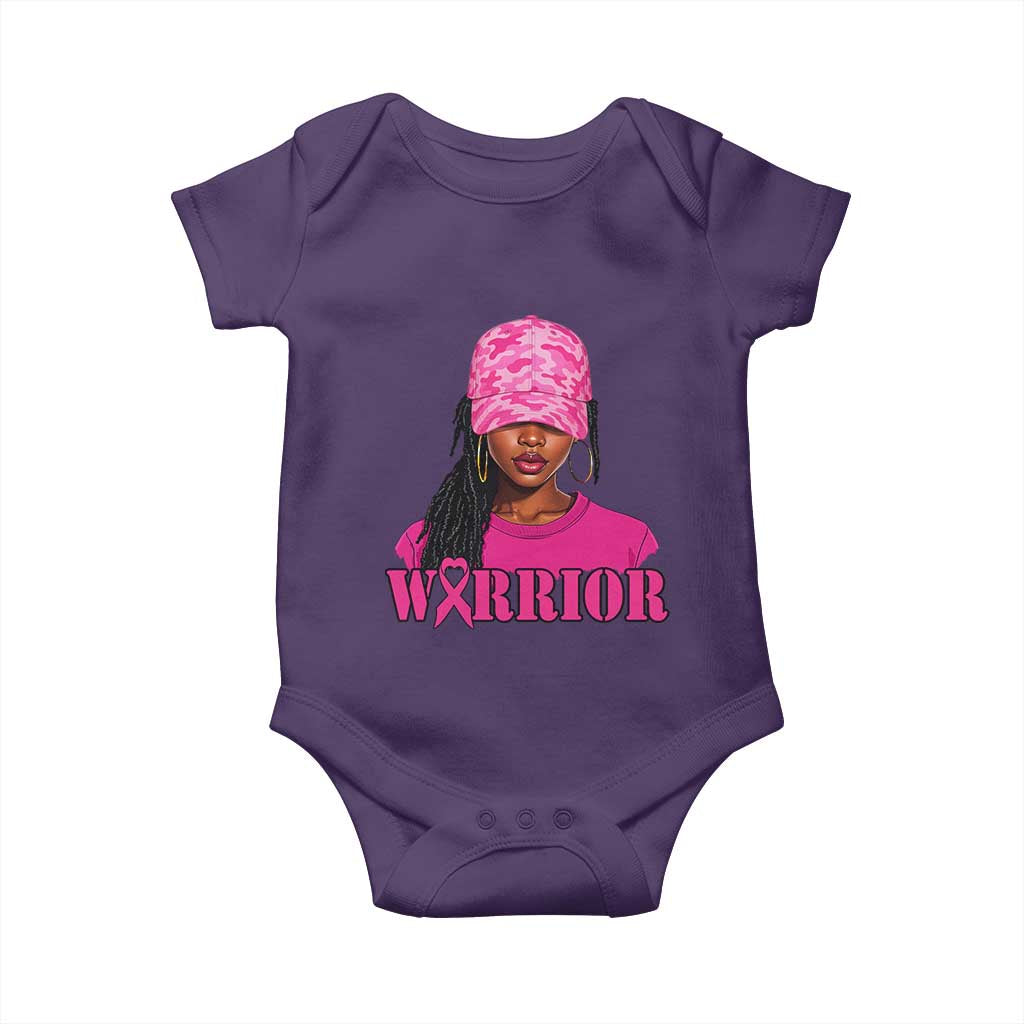 African American Warrior Breast Cancer Baby Onesie Pink Ribbon TS11 Purple Print Your Wear