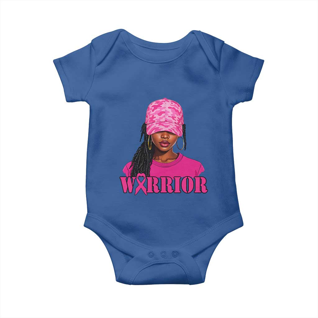 African American Warrior Breast Cancer Baby Onesie Pink Ribbon TS11 Royal Blue Print Your Wear
