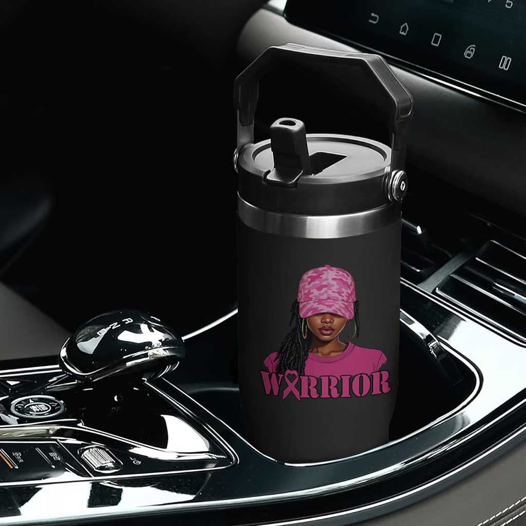 African American Warrior Breast Cancer Flip Straw Tumbler Pink Ribbon TS11 Print Your Wear