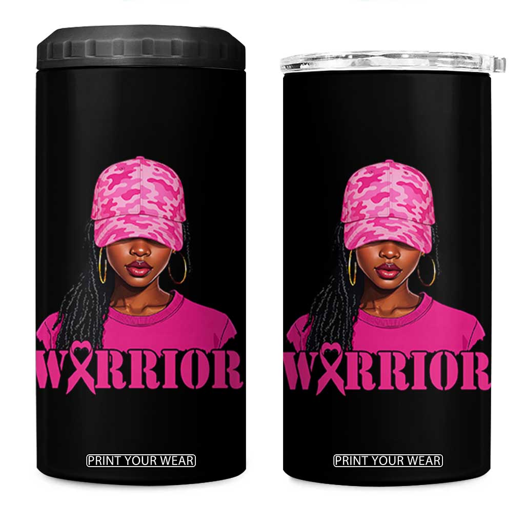 African American Warrior Breast Cancer 4 in 1 Can Cooler Tumbler Pink Ribbon TS11 One Size: 16 oz Black Print Your Wear