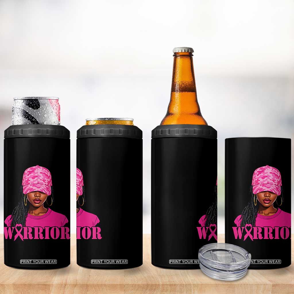 African American Warrior Breast Cancer 4 in 1 Can Cooler Tumbler Pink Ribbon TS11 Print Your Wear