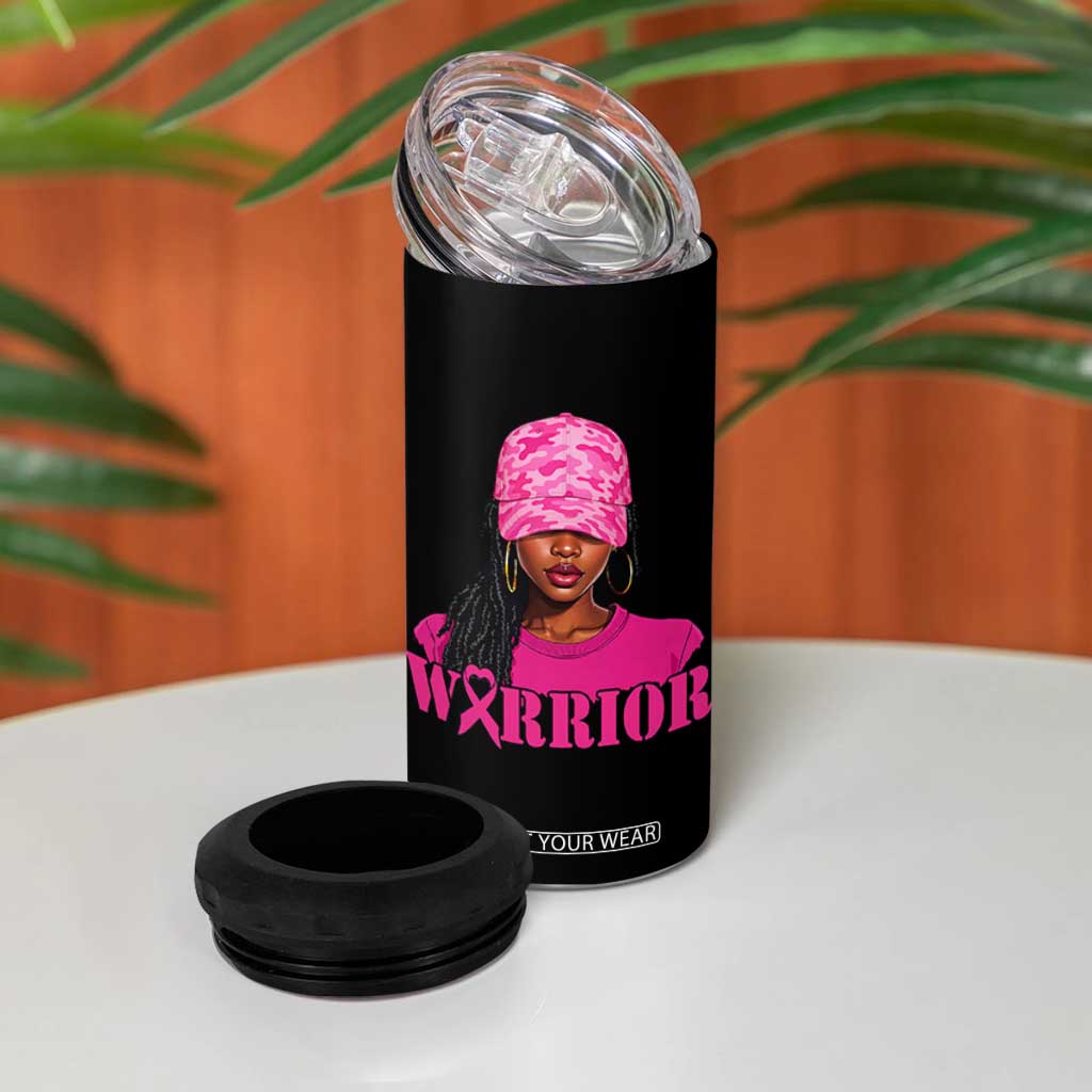 African American Warrior Breast Cancer 4 in 1 Can Cooler Tumbler Pink Ribbon TS11 Print Your Wear