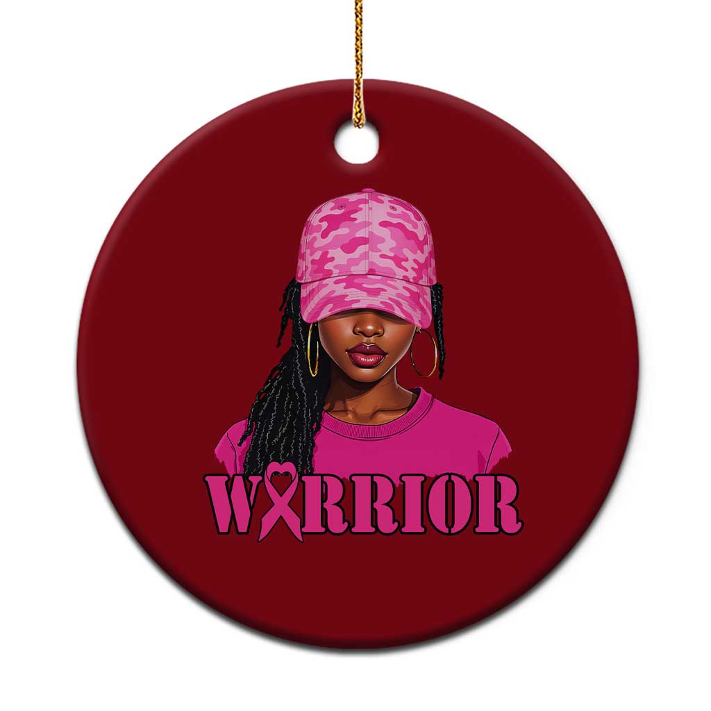 African American Warrior Breast Cancer Ceramic Ornament Pink Ribbon TS11 1pc Red Print Your Wear