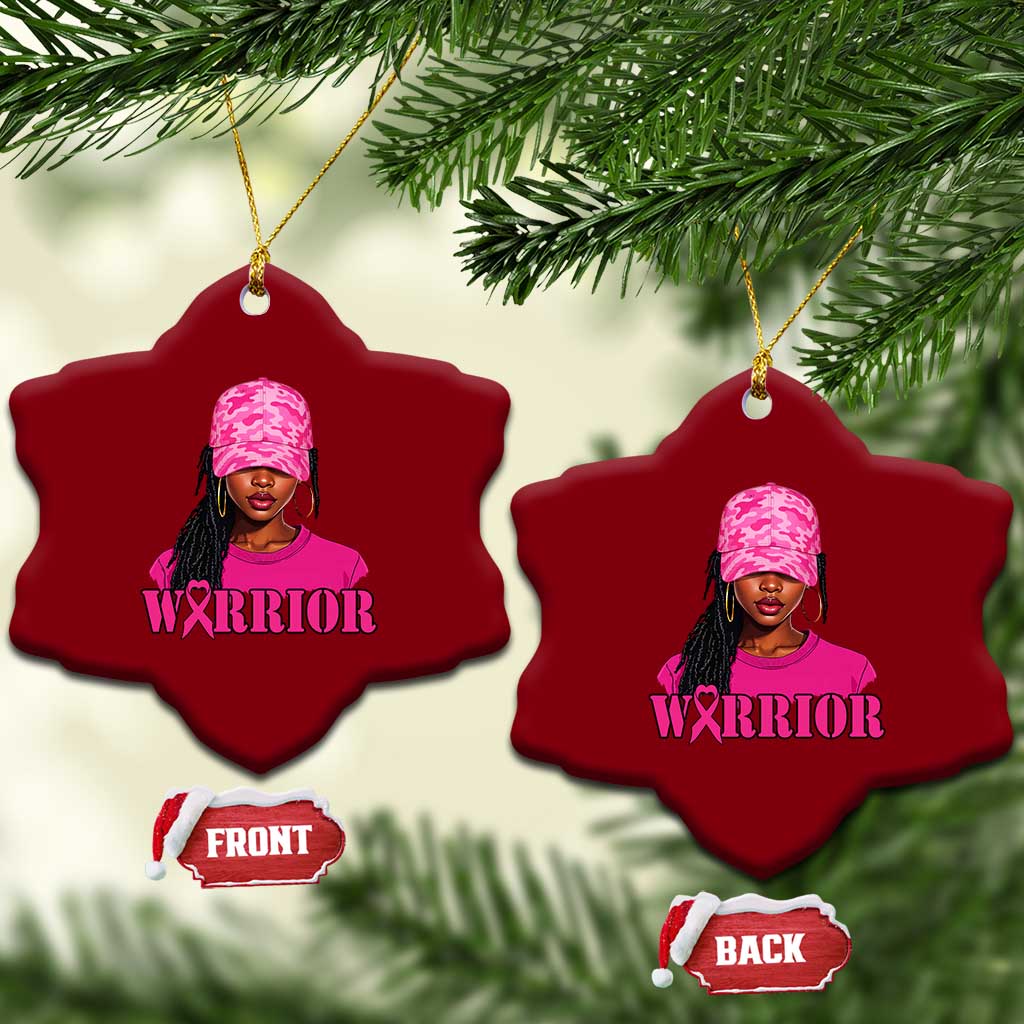 African American Warrior Breast Cancer Ceramic Ornament Pink Ribbon TS11 Print Your Wear