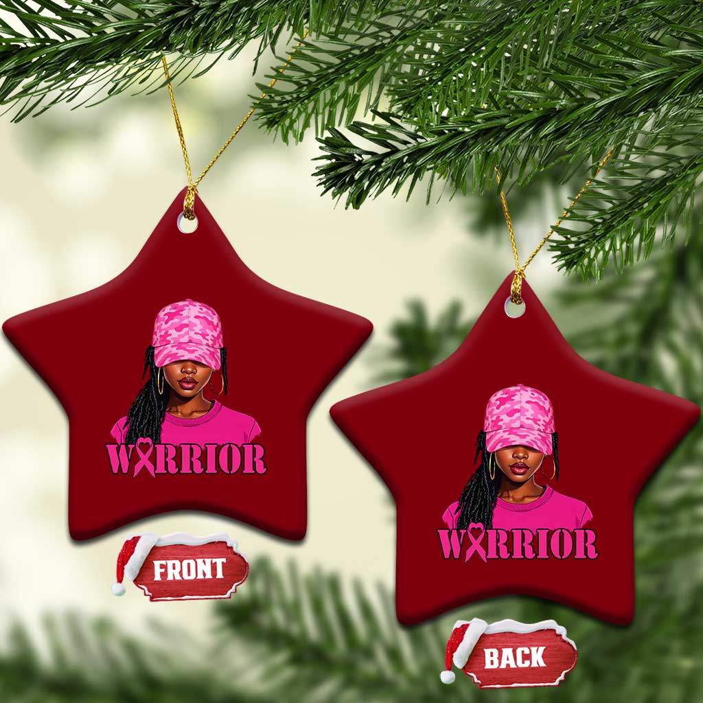 African American Warrior Breast Cancer Ceramic Ornament Pink Ribbon TS11 Print Your Wear