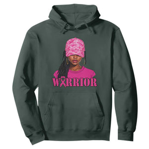 African American Warrior Breast Cancer Hoodie Pink Ribbon TS11 Dark Forest Green Print Your Wear