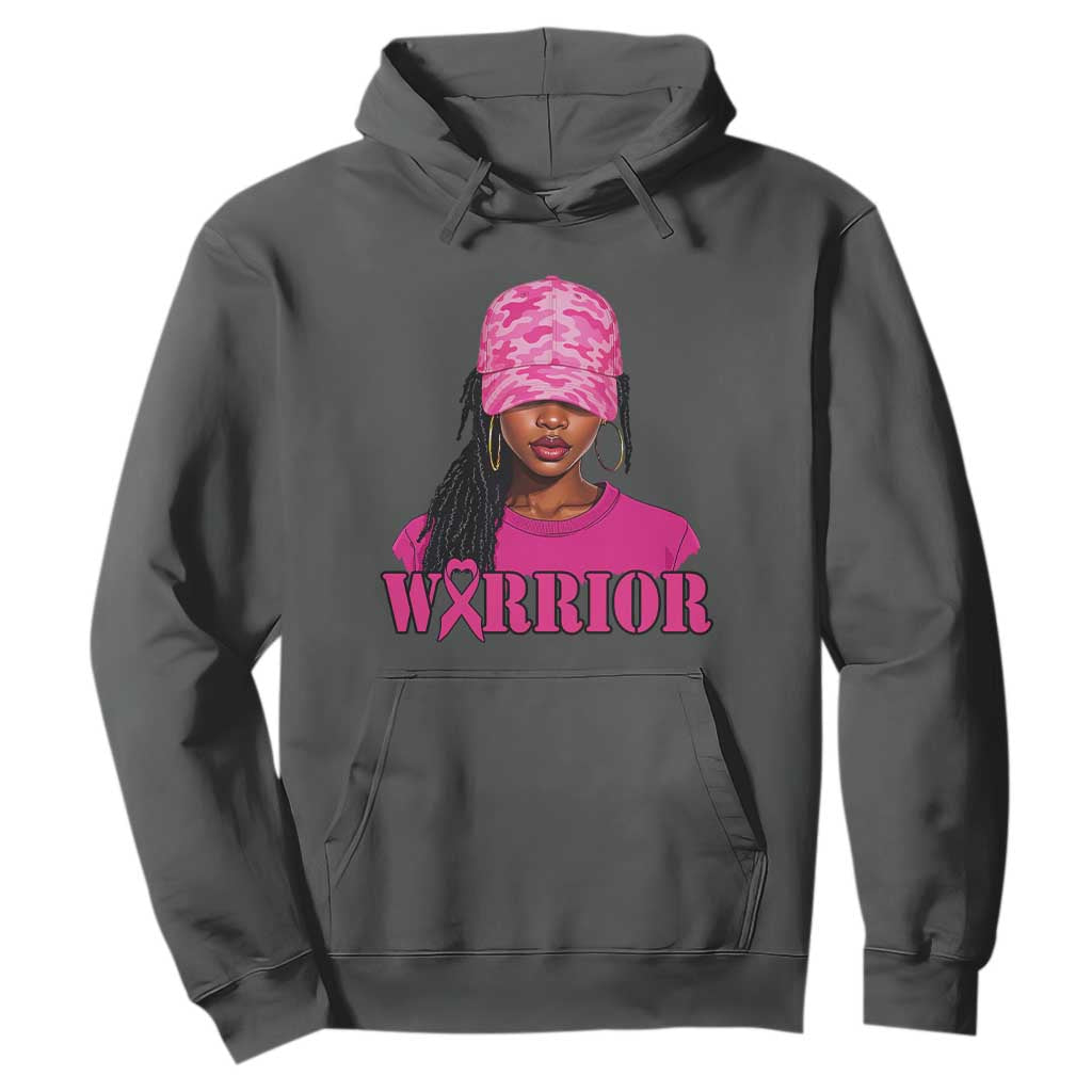 African American Warrior Breast Cancer Hoodie Pink Ribbon TS11 Dark Heather Print Your Wear