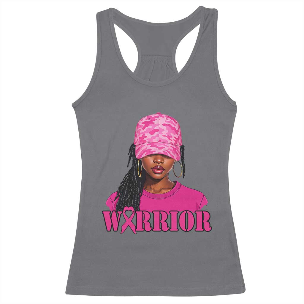 African American Warrior Breast Cancer Racerback Tank Top Pink Ribbon TS11 Charcoal Print Your Wear