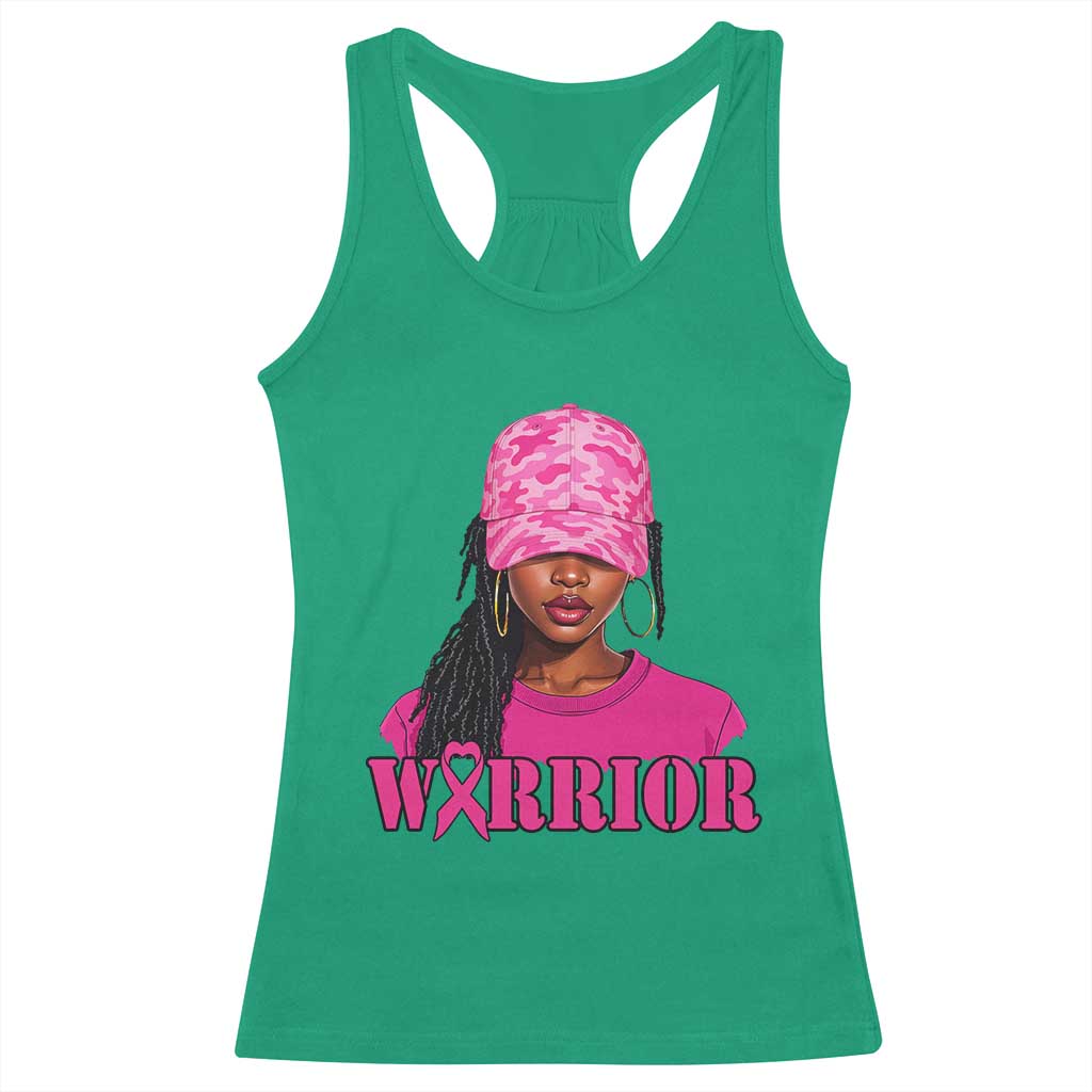 African American Warrior Breast Cancer Racerback Tank Top Pink Ribbon TS11 Irish Green Print Your Wear