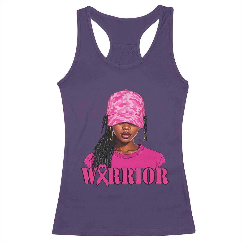 African American Warrior Breast Cancer Racerback Tank Top Pink Ribbon TS11 Purple Print Your Wear