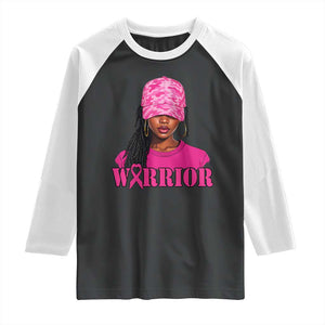 African American Warrior Breast Cancer Raglan Shirt Pink Ribbon TS11 Black White Print Your Wear