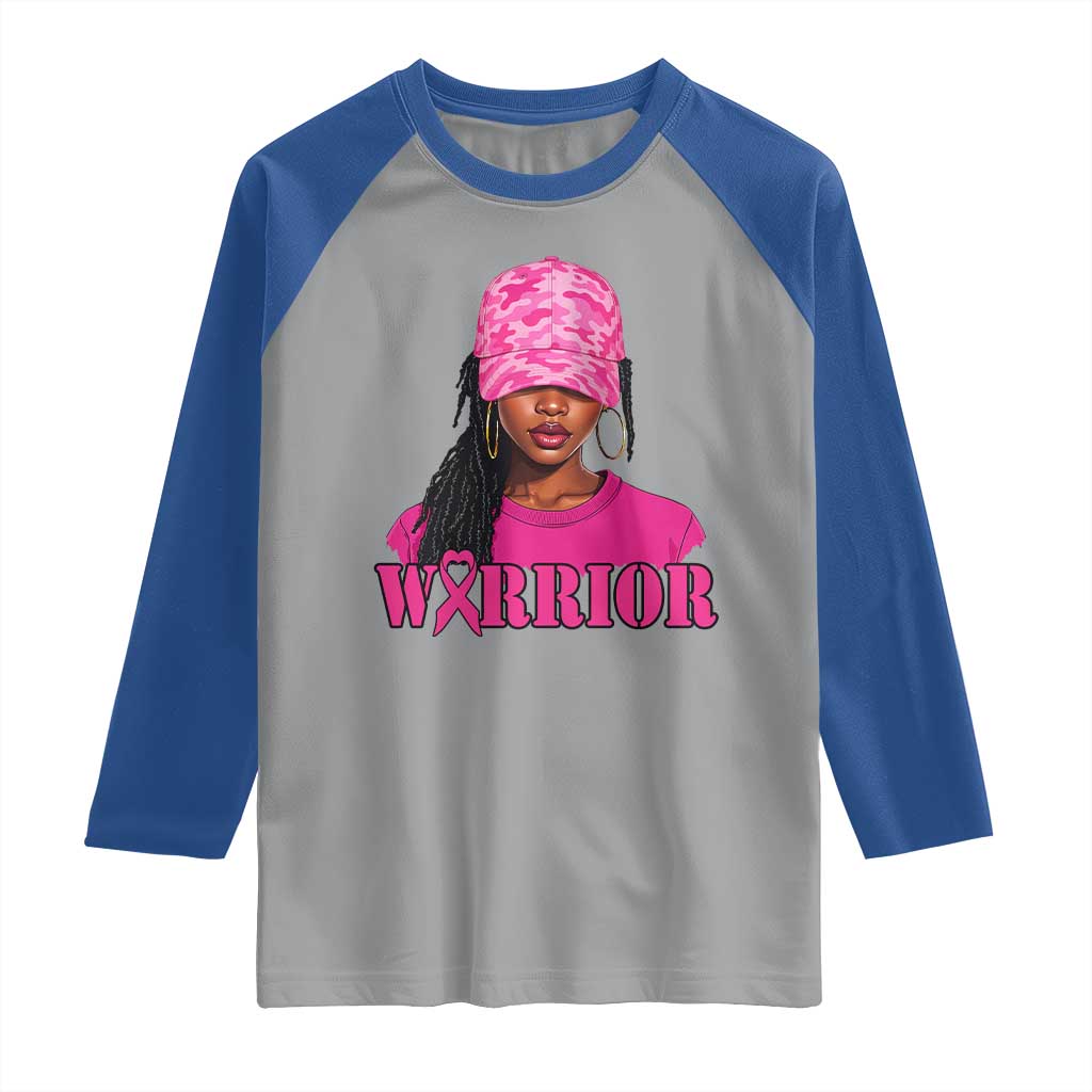 African American Warrior Breast Cancer Raglan Shirt Pink Ribbon TS11 Sport Gray Royal Print Your Wear