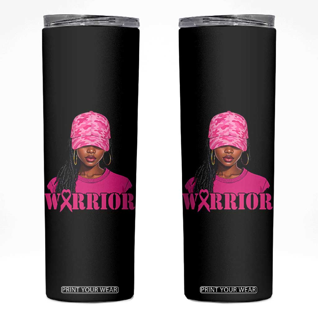 African American Warrior Breast Cancer Skinny Tumbler Pink Ribbon TS11 Black Print Your Wear