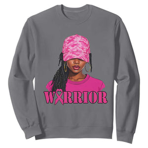 African American Warrior Breast Cancer Sweatshirt Pink Ribbon TS11 Charcoal Print Your Wear