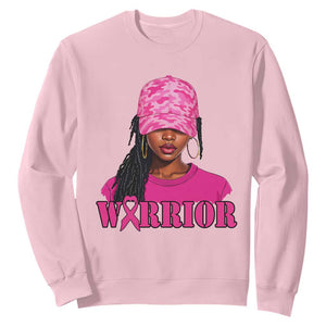 African American Warrior Breast Cancer Sweatshirt Pink Ribbon TS11 Light Pink Print Your Wear