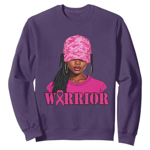African American Warrior Breast Cancer Sweatshirt Pink Ribbon TS11 Purple Print Your Wear
