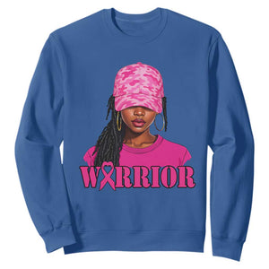 African American Warrior Breast Cancer Sweatshirt Pink Ribbon TS11 Royal Blue Print Your Wear