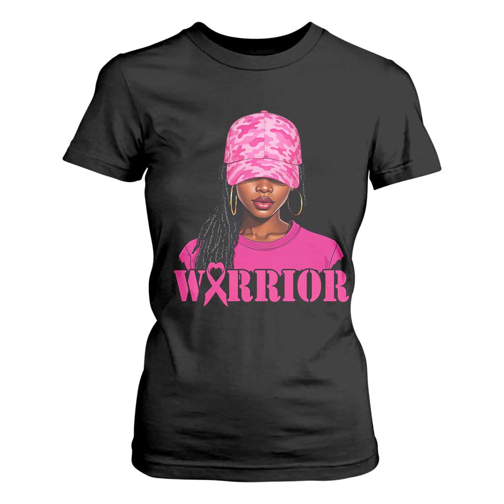 African American Warrior Breast Cancer T Shirt For Women Pink Ribbon TS11 Black Print Your Wear