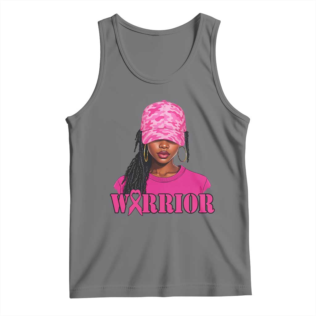 African American Warrior Breast Cancer Tank Top Pink Ribbon TS11 Black Heather Print Your Wear