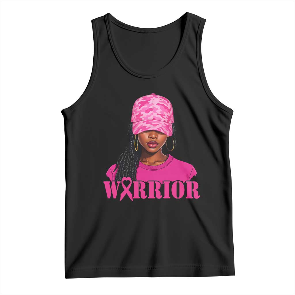 African American Warrior Breast Cancer Tank Top Pink Ribbon TS11 Black Print Your Wear