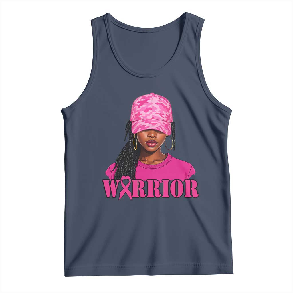 African American Warrior Breast Cancer Tank Top Pink Ribbon TS11 Navy Print Your Wear