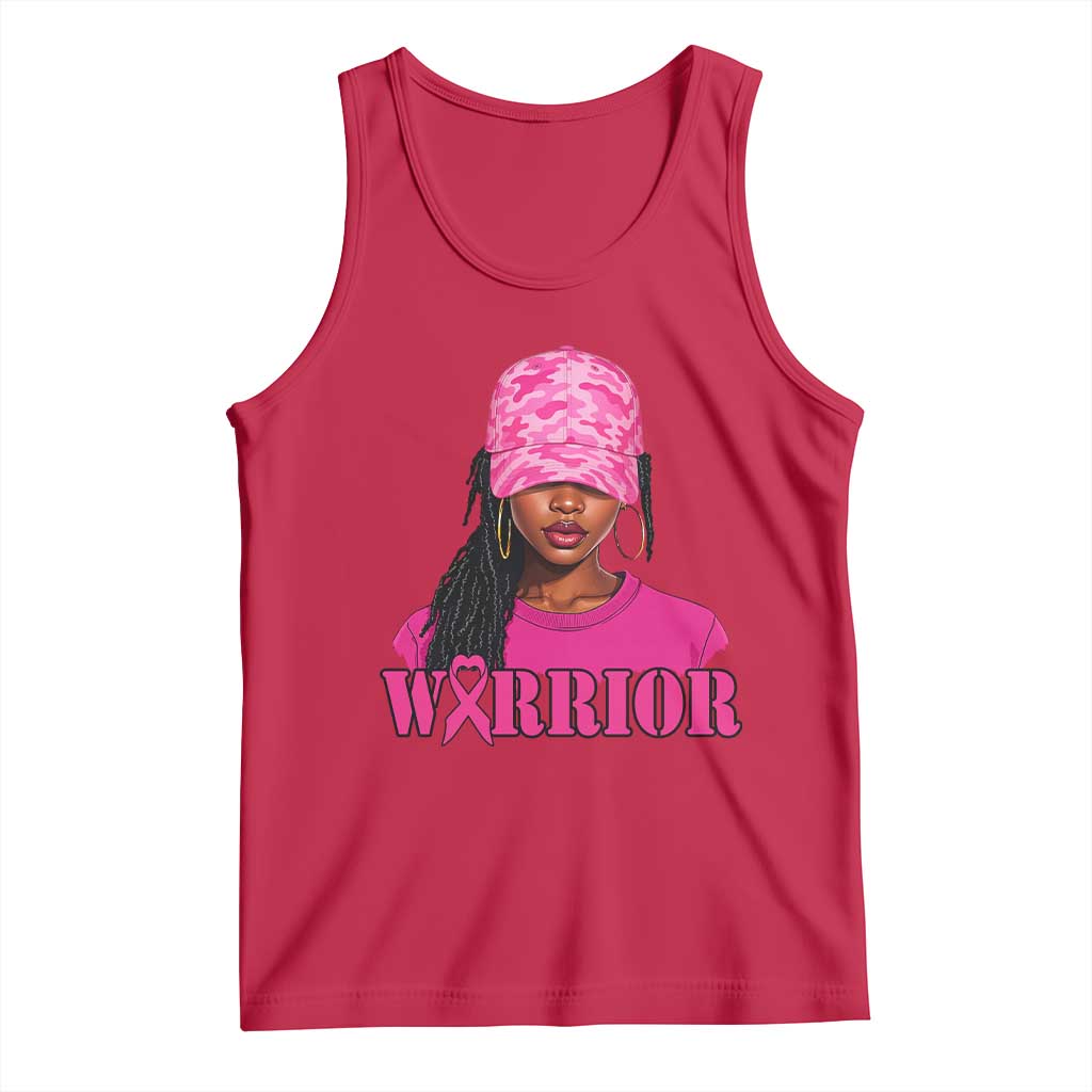 African American Warrior Breast Cancer Tank Top Pink Ribbon TS11 Red Print Your Wear