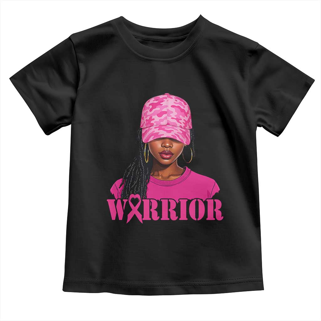 African American Warrior Breast Cancer Toddler T Shirt Pink Ribbon TS11 Black Print Your Wear