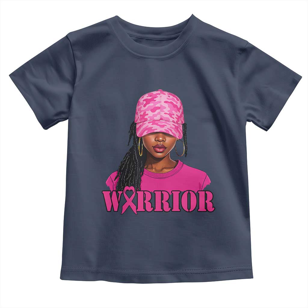 African American Warrior Breast Cancer Toddler T Shirt Pink Ribbon TS11 Navy Print Your Wear