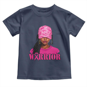 African American Warrior Breast Cancer Toddler T Shirt Pink Ribbon TS11 Navy Print Your Wear