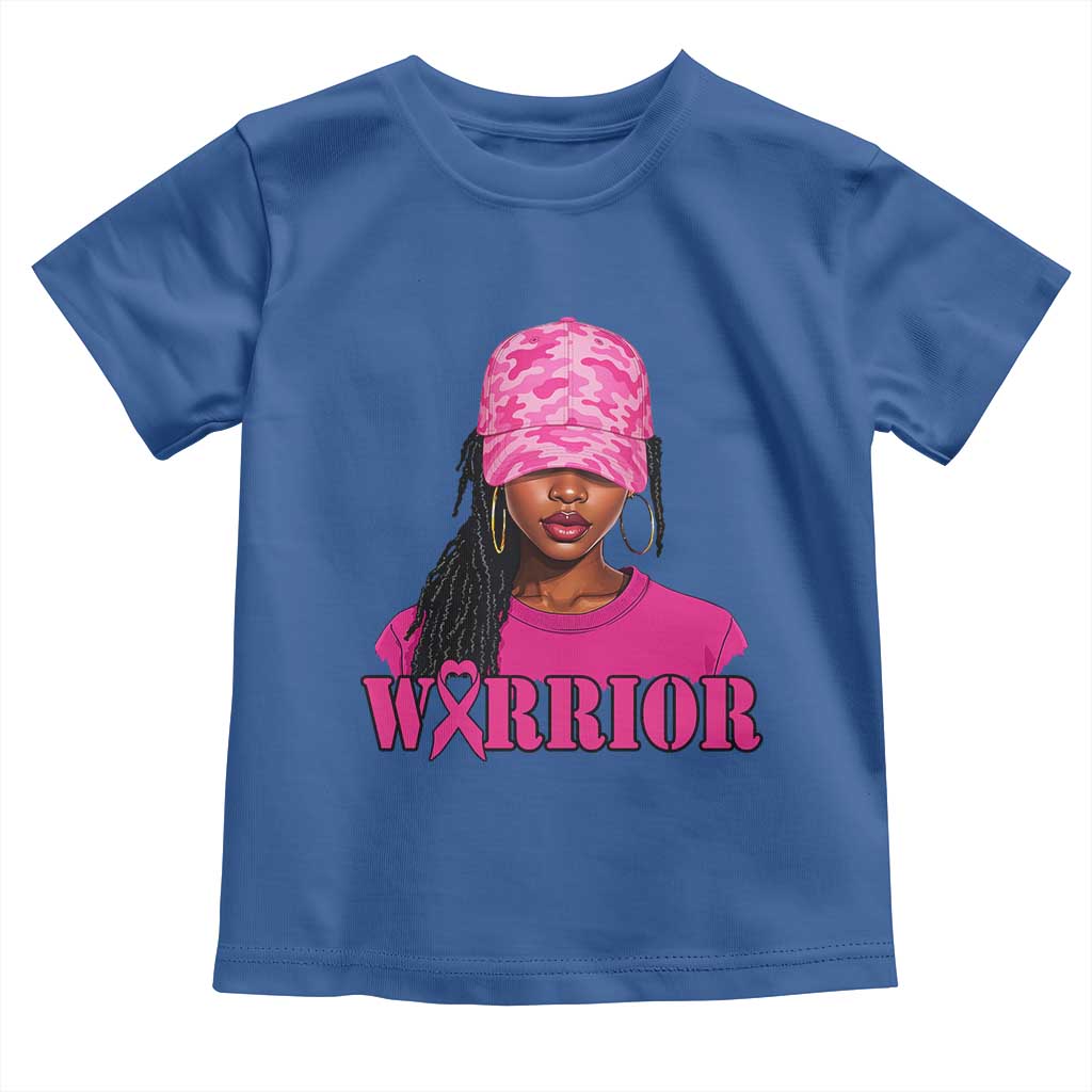 African American Warrior Breast Cancer Toddler T Shirt Pink Ribbon TS11 Royal Blue Print Your Wear