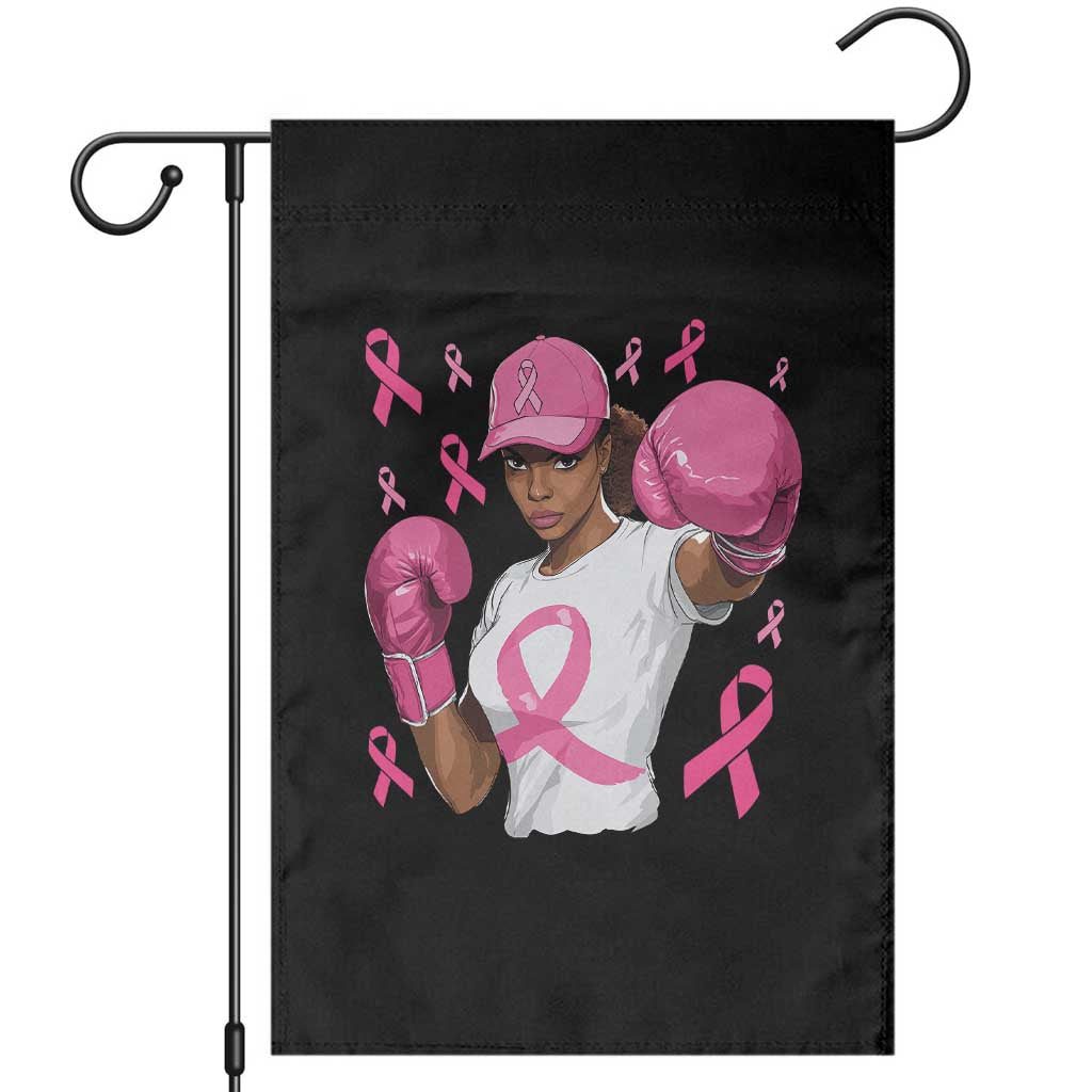 African American Fighter Breast Cancer Awareness Garden Flag Pink Ribbon TS11 Black Print Your Wear