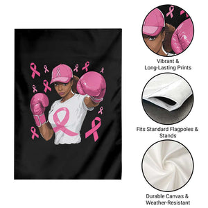 African American Fighter Breast Cancer Awareness Garden Flag Pink Ribbon TS11 Print Your Wear