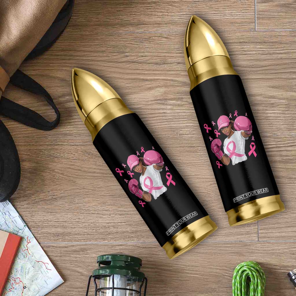 African American Fighter Breast Cancer Awareness Bullet Tumbler Pink Ribbon TS11 Print Your Wear