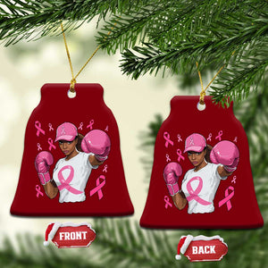 African American Fighter Breast Cancer Awareness Ceramic Ornament Pink Ribbon TS11 Print Your Wear