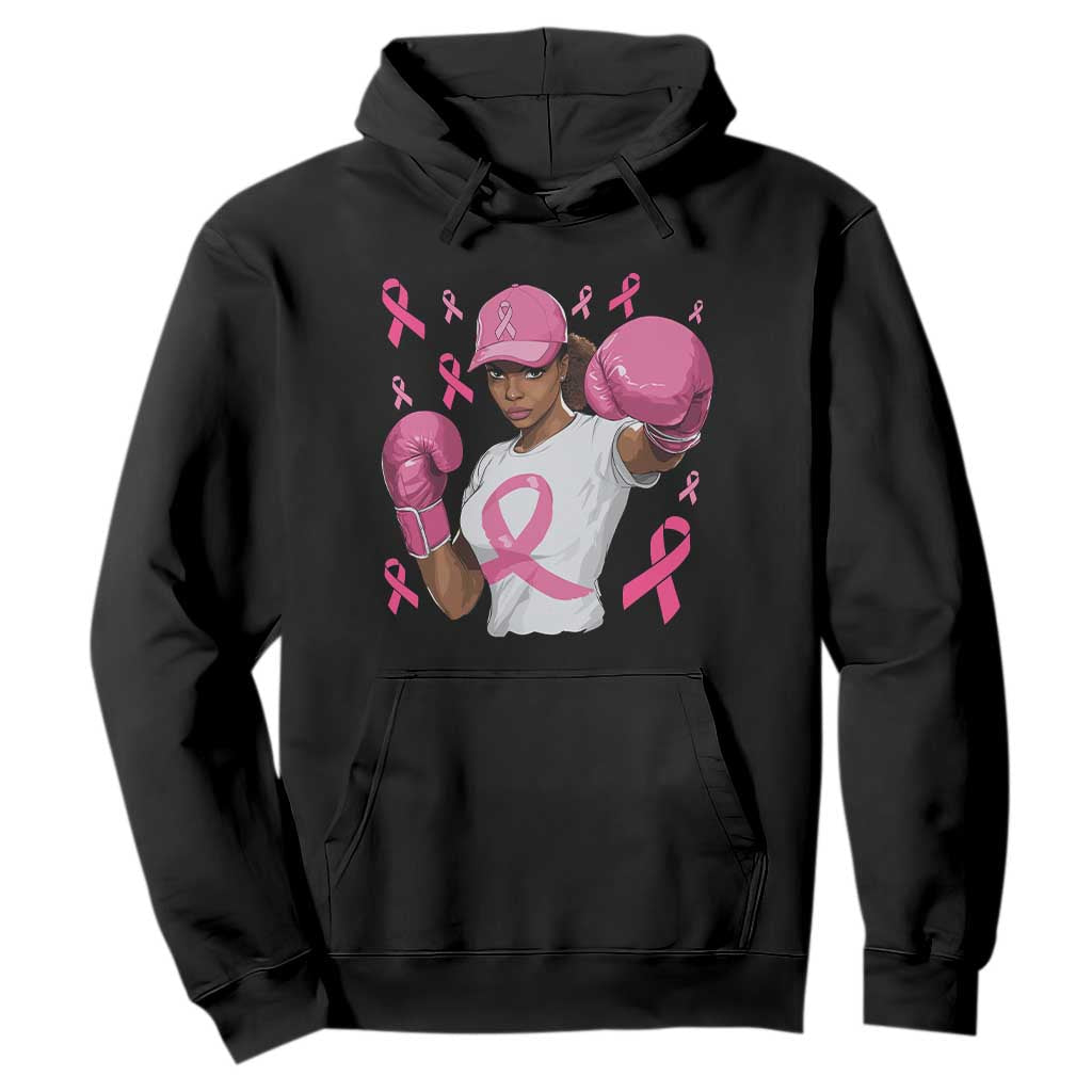 African American Fighter Breast Cancer Awareness Hoodie Pink Ribbon TS11 Black Print Your Wear