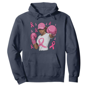 African American Fighter Breast Cancer Awareness Hoodie Pink Ribbon TS11 Navy Print Your Wear