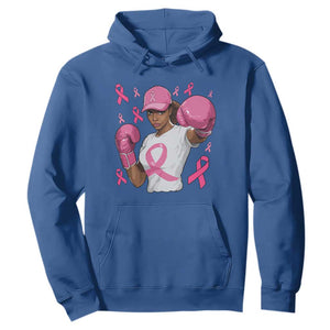 African American Fighter Breast Cancer Awareness Hoodie Pink Ribbon TS11 Royal Blue Print Your Wear