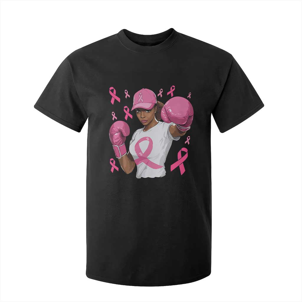 African American Fighter Breast Cancer Awareness T Shirt For Kid Pink Ribbon TS11 Black Print Your Wear
