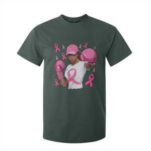 African American Fighter Breast Cancer Awareness T Shirt For Kid Pink Ribbon TS11 Dark Forest Green Print Your Wear