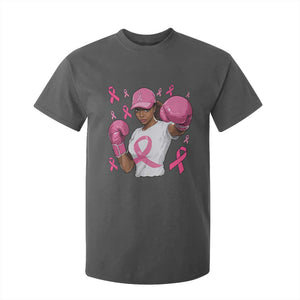 African American Fighter Breast Cancer Awareness T Shirt For Kid Pink Ribbon TS11 Dark Heather Print Your Wear