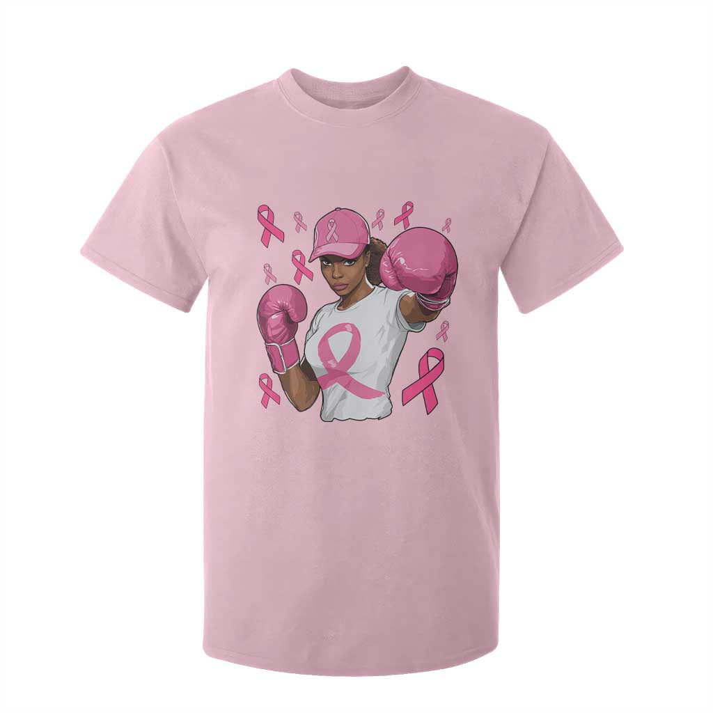 African American Fighter Breast Cancer Awareness T Shirt For Kid Pink Ribbon TS11 Light Pink Print Your Wear