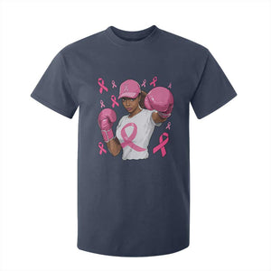 African American Fighter Breast Cancer Awareness T Shirt For Kid Pink Ribbon TS11 Navy Print Your Wear